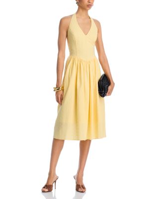 Ressi Eyelet Halter Midi Dress