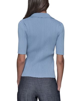 KARL LAGERFELD PARIS Collared Rib Sweater Top
