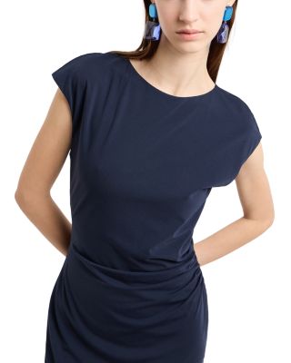 Cap Sleeve Fluid Crepe Jersey Sheath Dress