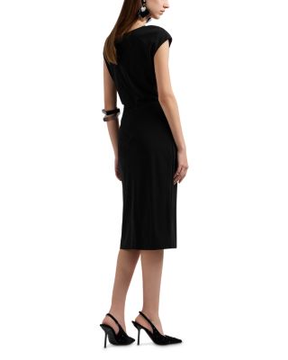 Cap Sleeve Fluid Crepe Jersey Sheath Dress