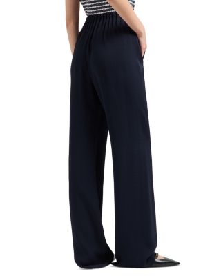 Tonal Chevron Pattern Trousers with Pleated Waistband Detail 