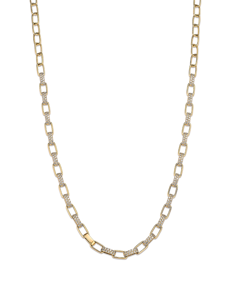 Bloomingdale's Fine Collection Diamond Paperclip Link Collar Necklace in 14K Yellow Gold, 2.7 tcw