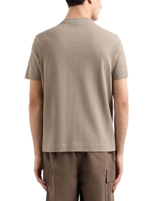 Textured Cotton Allover Jacquard Chevron Motif Tee