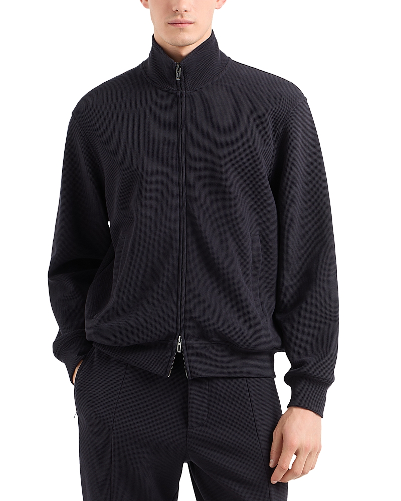 Emporio Armani Textured Zip Up Sweatshirt