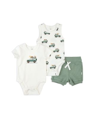FIRSTS by petit lem - Boys' Safari SUV Bodysuits & Shorts Set - Baby