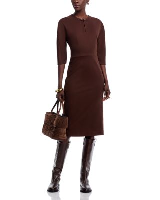 Three Quarter Sleeve Midi Dress
