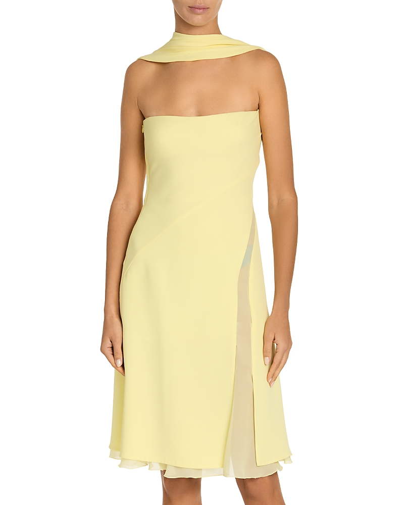 Versace Scarf-effect Cutout Chiffon-trimmed Silk-cady Mini Dress