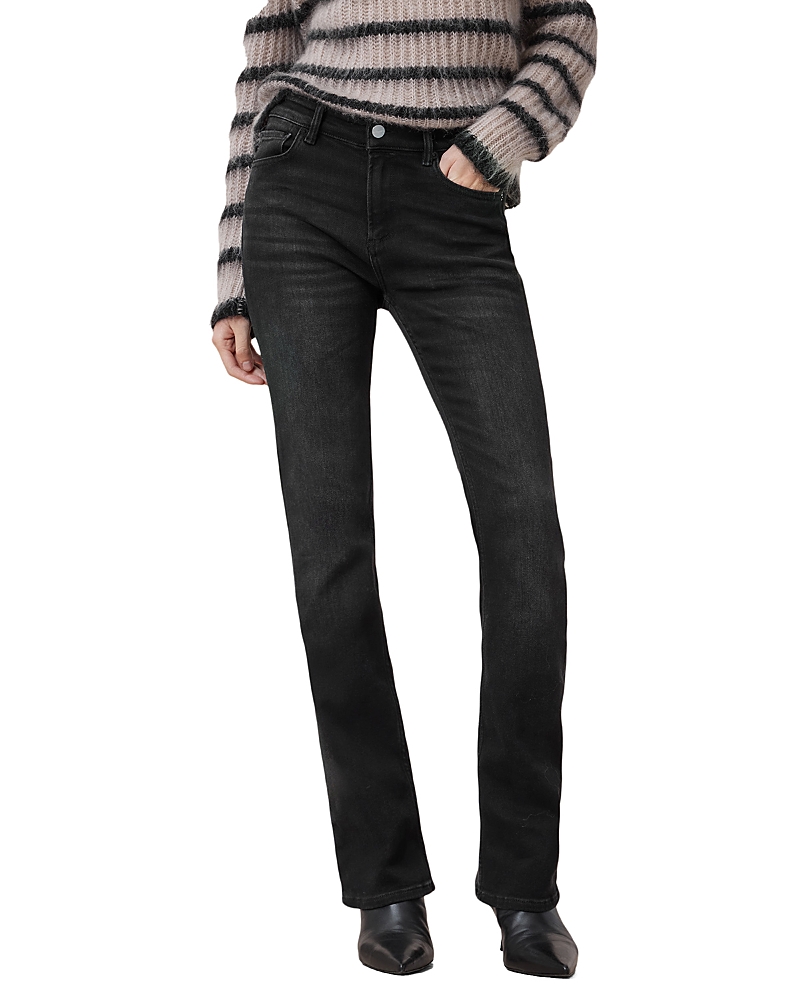 ALLSAINTS HALDAN MID RISE SLIM BOOTCUT JEANS IN WASHED BLACK