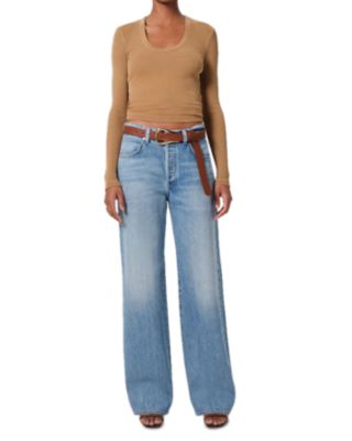 Annina High Rise Wide Leg Jeans in Meuse