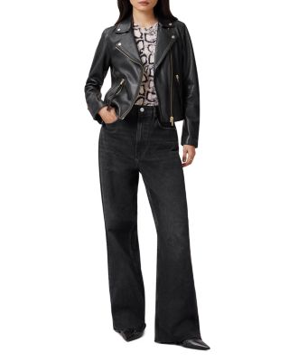 Dalby Slim Fit Leather Biker Jacket