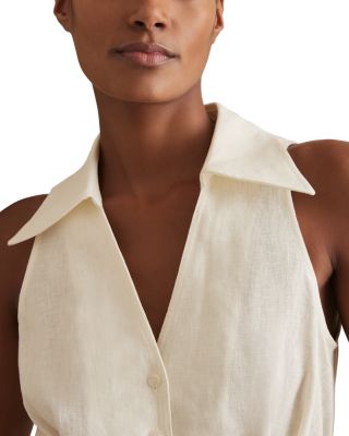 【海外限定】REISSプレイスーツ☆Anjie Sleeveless Linen Playsu Reiss Womens Anjie Sleeveless Linen Playsuit Cream | ModeSens