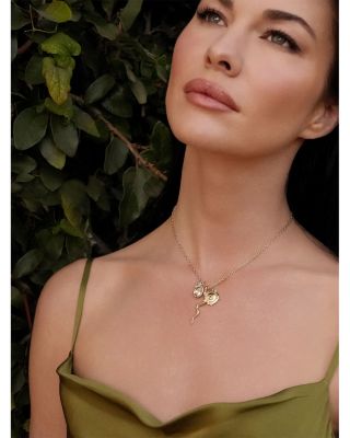 Mixed Cubic Zirconia Multi Charm Snake Pendant Necklace, 16"-19"