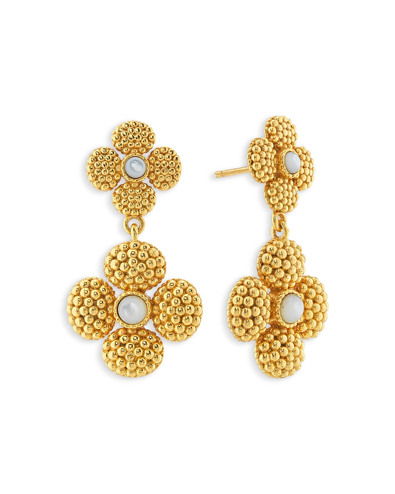 Capucine De Wulf Blue Labradorite Berry Clover Convertible Duo Earrings
