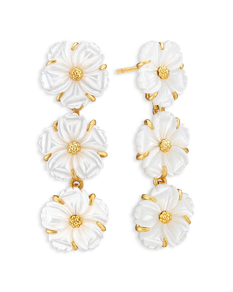 Capucine De Wulf Mermaid Garden Petite Linear Earrings In White