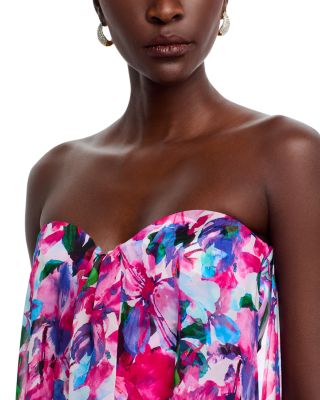 Junji Chiffon Strapless Gown