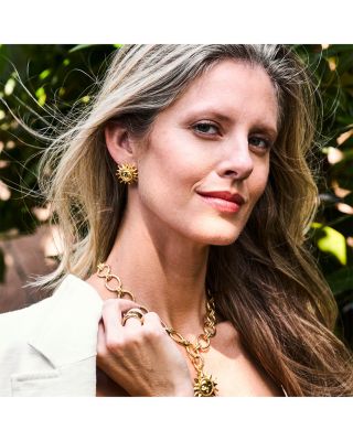 Soleil Sun Statement Stud Earrings in 18K Gold Plated