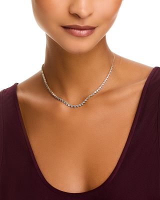 Blue Topaz Adjustable Tennis Necklace in 14K Yellow Gold, 14-17"