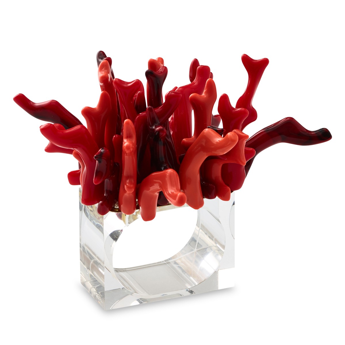 Kim Seybert Amalfi Napkin Rings, Set of 4 in Coral