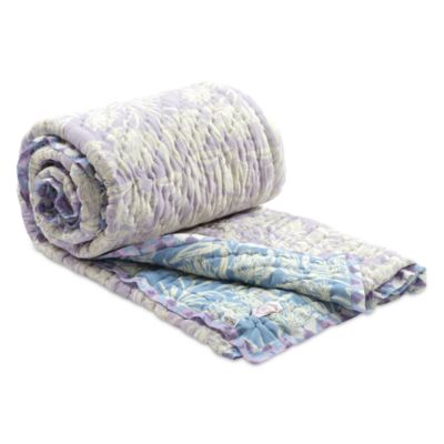Lilac Bloom Handcrafted Cotton Quilt, King