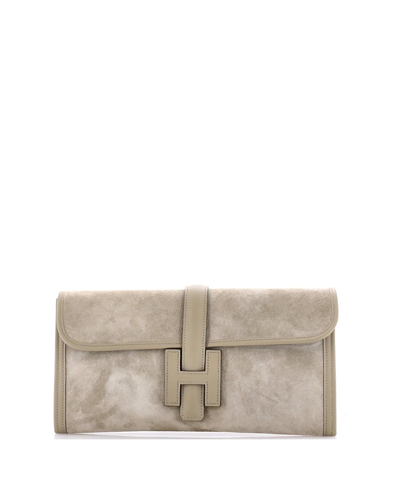 PRE-OWNED HERMES PRE-OWNED HERMES 29 JIGE ELAN CLUTCH DOBLIS SUEDE