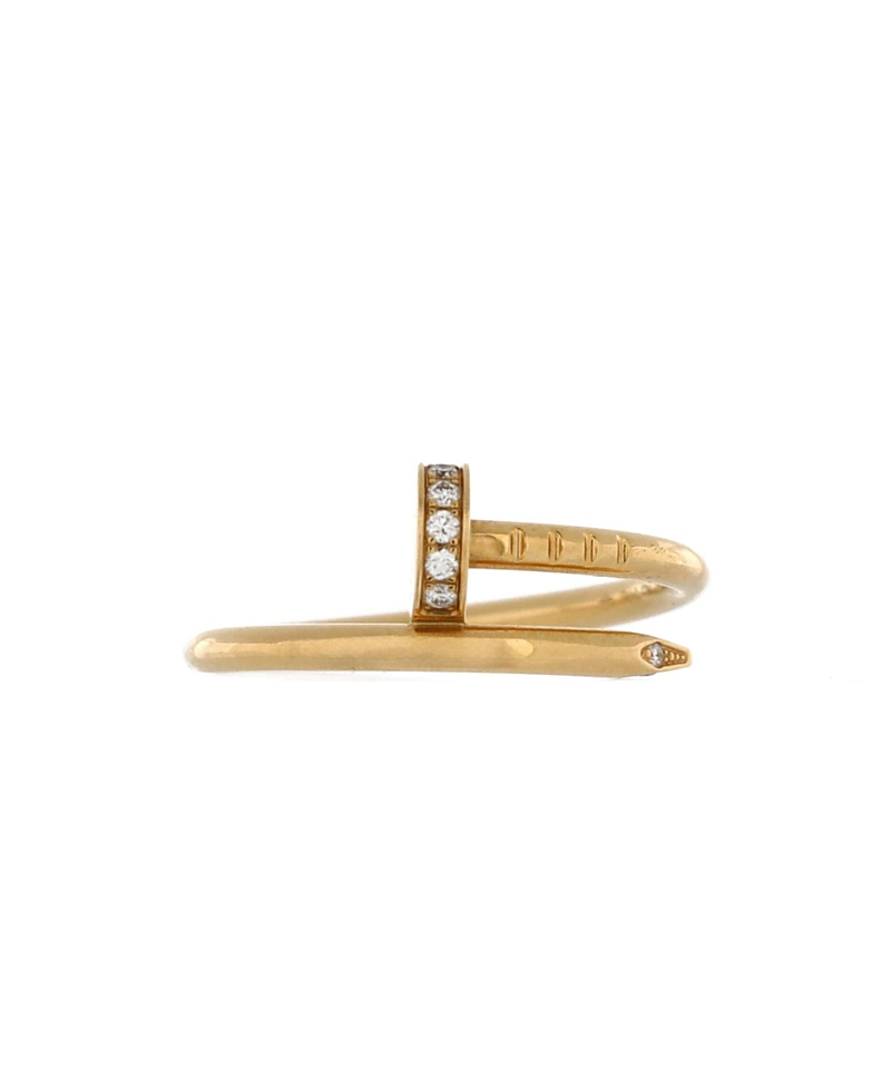 Pre-owned Pre-owned Cartier Cartier Small Juste Un Clou Ring 18k Gold And Diamonds