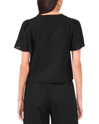 Short Sleeve Tie Front Top