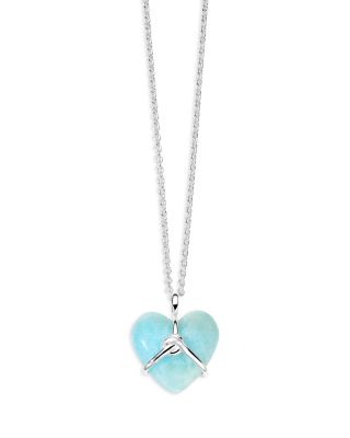 Ippolita Sterling Silver 925 Rock Candy Aragonite Wrapped Heart Pendant Necklace, 30