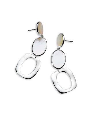 Sterling Silver 925 Polished Rock Candy&reg; Mother of Pearl Triple Drop Earrings