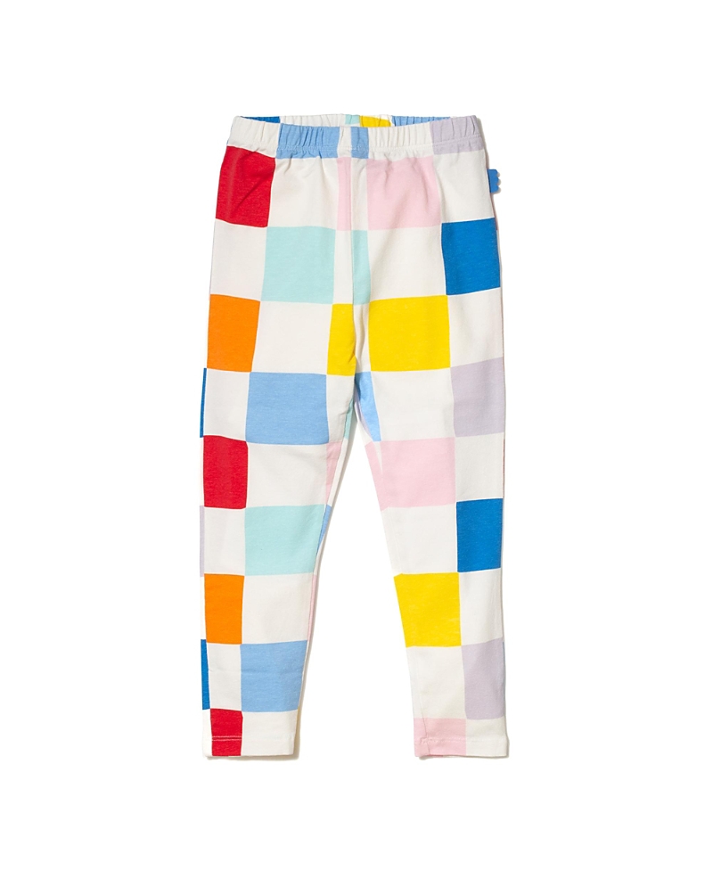 Mon Coeur Unisex Recycled Cotton Checkered Leggings - Baby In Natural/checkered