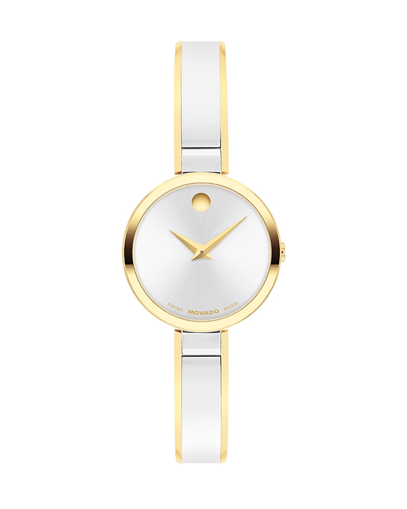 Movado Women's Moda Swiss Quartz Stainless-steel Watch, 24mm In Silver/two Tone