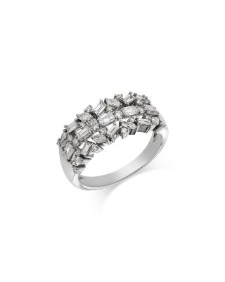 Diamond Mixed Cut Band in Platinum, 1.07 tcw