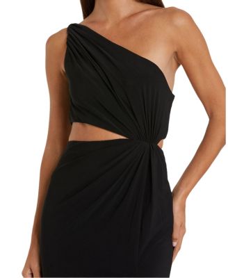 One Shoulder Ruched Cut Out Jersey Gown