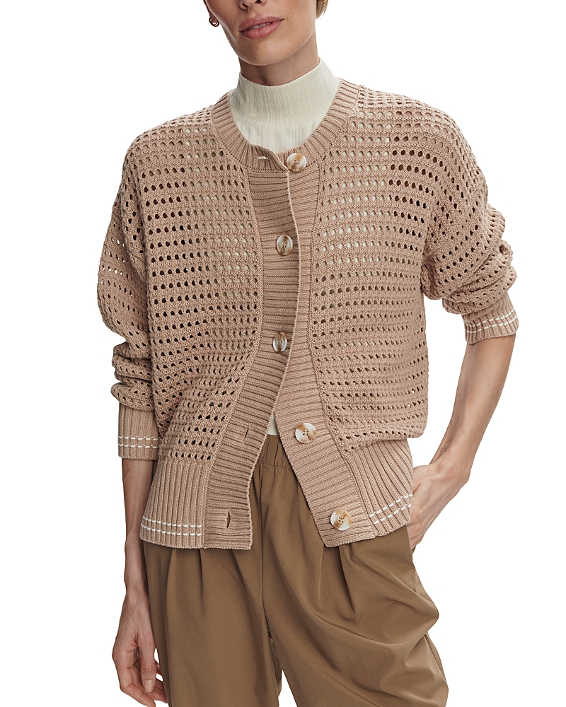 Varley Kris Relaxed Fit Knit Cardigan Light Taupe In Neutral
