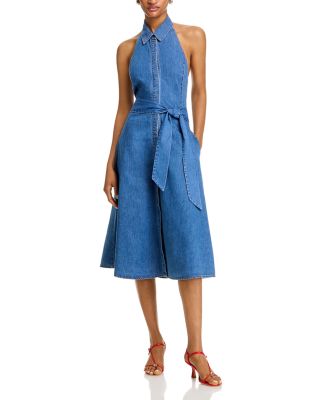 Alice and Olivia - Chassidy Chambray Halter Dress