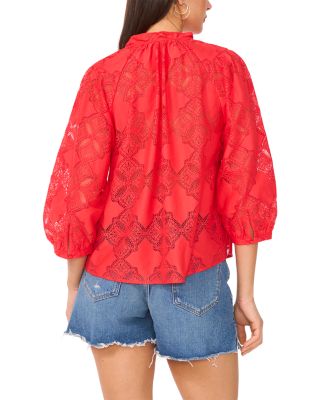 Split Neck Peasant Top