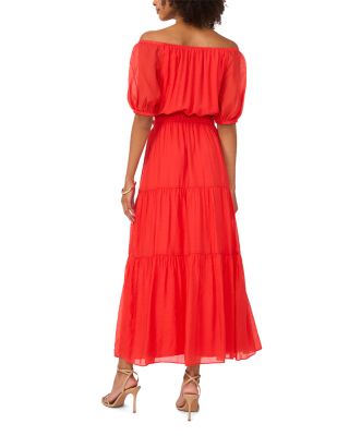 Off The Shoulder Tiered Maxi Dress