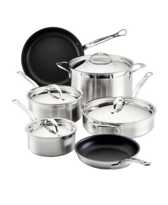 Hestan - ProBond&reg; Forged 10-Piece Professional Clad Stainless Steel Cookware Set with TITUM&reg; Nonstick