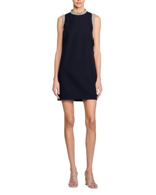 Short Dress with Rhinestone Trim