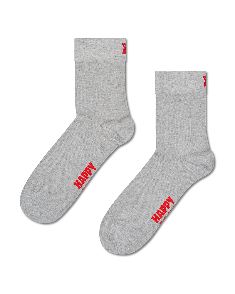 Happy Socks Solid 1/2 Crew Socks In Grey