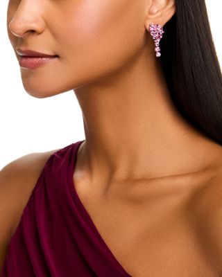 Fine Collection Multicolor Pink Sapphire & Diamond Drop Earrings in 14K Rose Gold