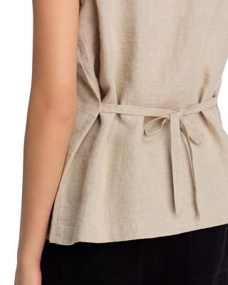 Linen Round Neck Long Vest