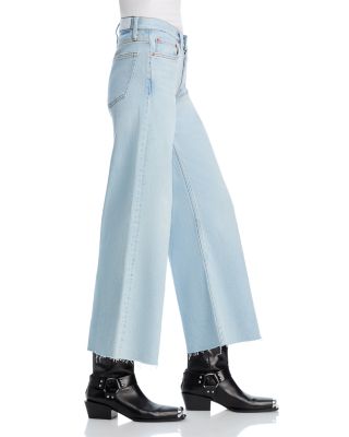 Mid Rise Wide Leg Ankle Jeans in Ola Indigo
