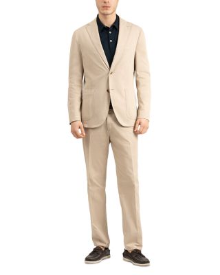 Garment Dyed Cotton Twill Slim Fit Suit