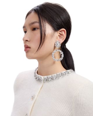 Crystal Hoop Clip On Earrings