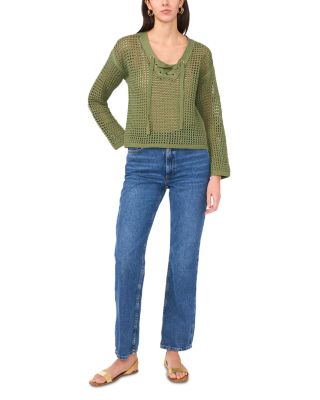 Fish Net V Neck Sweater