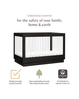 Harlow Acrylic 3 in 1 Convertible Crib with Toddler Bed Conversion Kit
