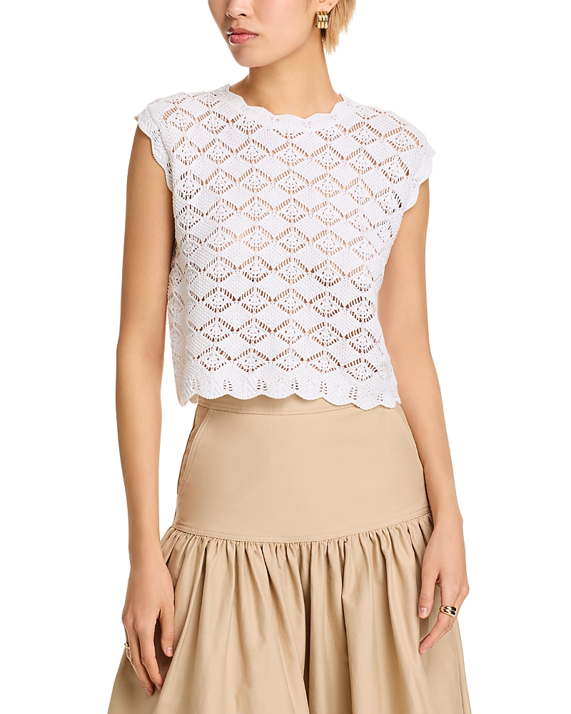 AQUA SAGE CROCHET TOP - EXCLUSIVE