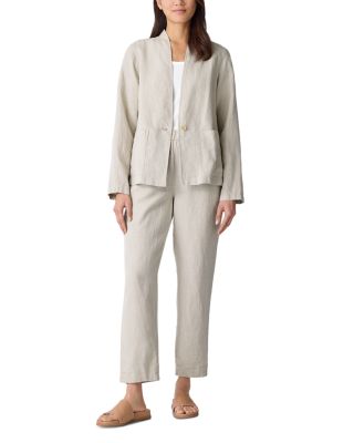 Linen High Collar Jacket