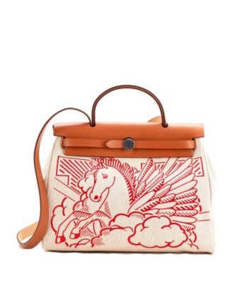 Pre-Owned HERMÈS - 31 Herbag Zip Pegase Pop Toile and Leather