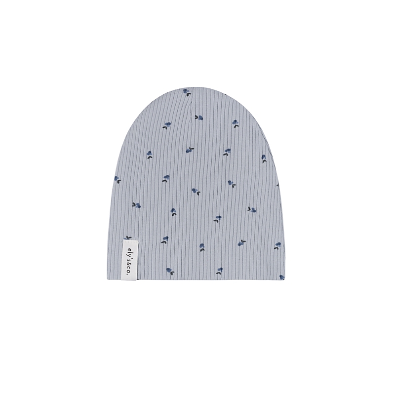 Ely's & Co. Unisex Cotton Ribbed Beanie - Baby In Blue/blue Berry